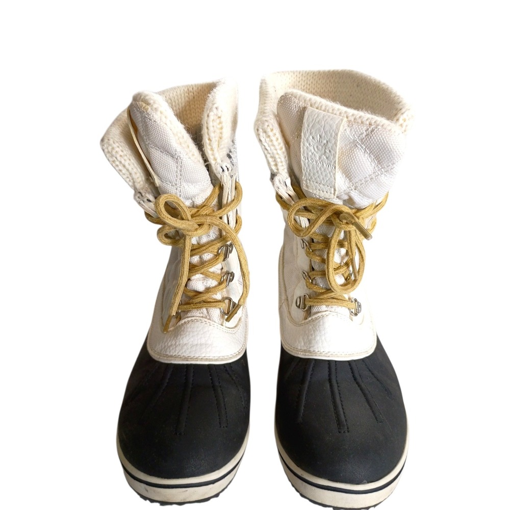 Globalwin Womens Zebra Print Snow Duck Boots Quilted Lace Up Waterproof 8.5 Cozy